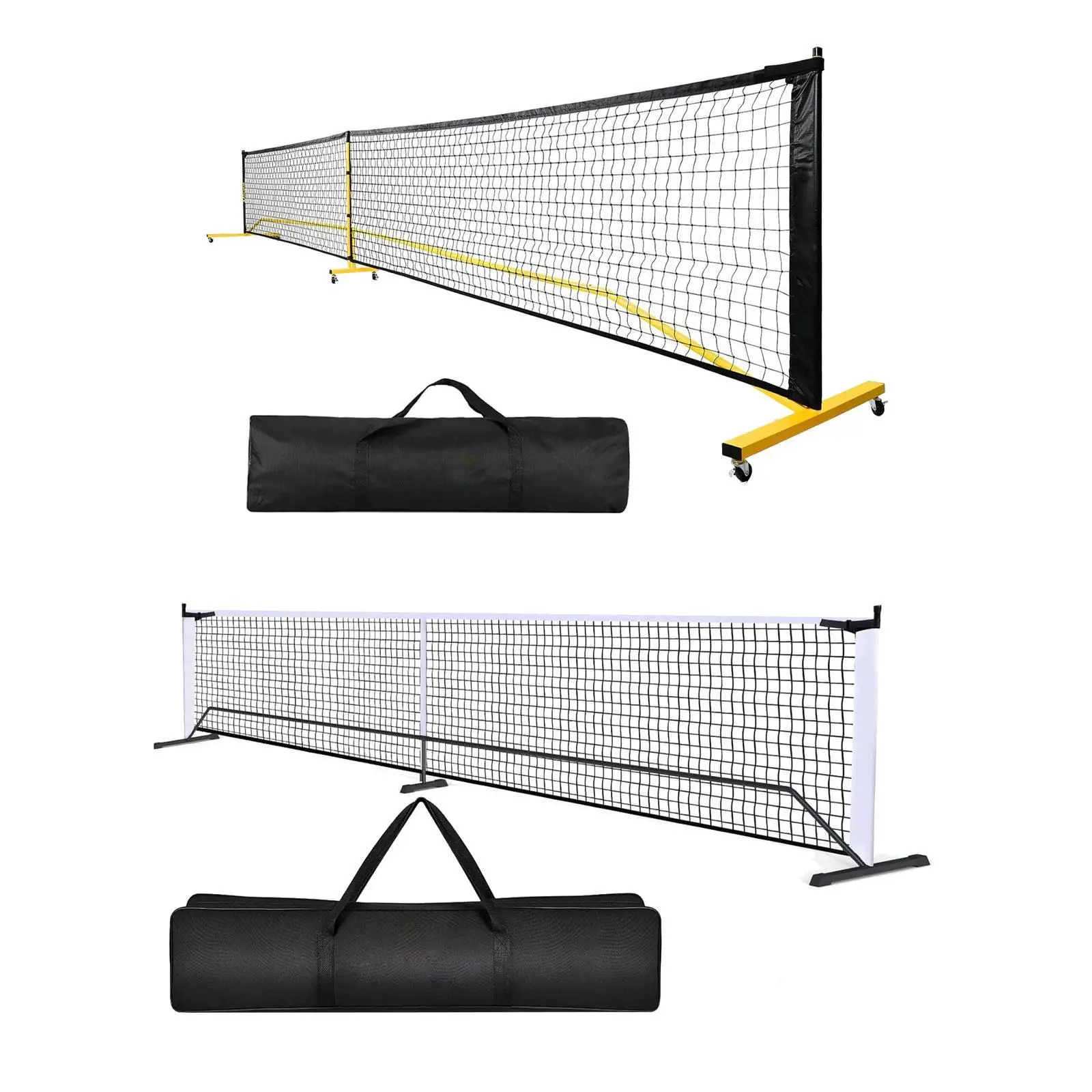 Portable Pickleball with Carrying Bag 22ft with Metal Frame Stand Pickle Ball Game Net for Game Tennis Party Training Driveway