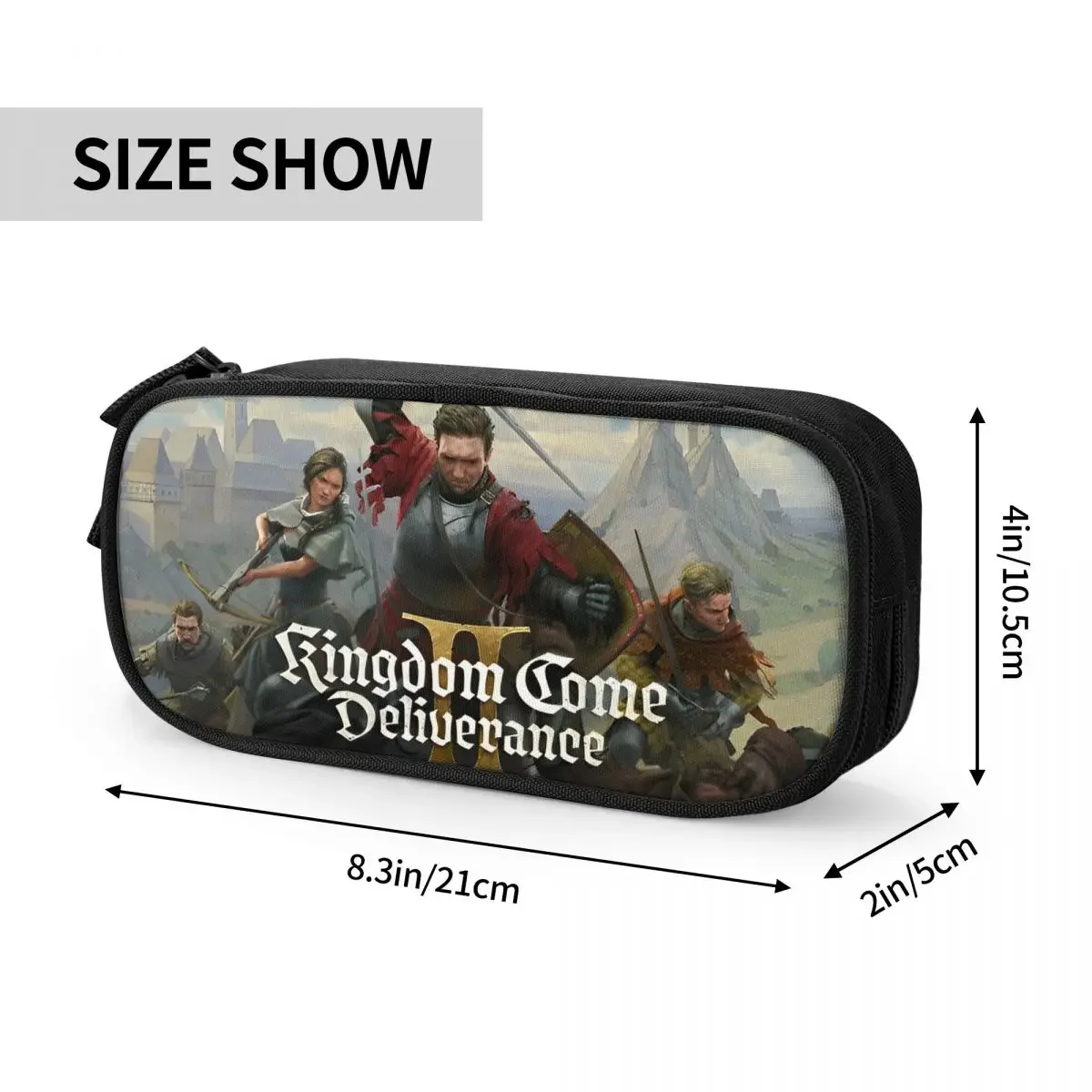 المملكة تعال Deliveryance مقلمة لطيف RPG القلم حقيبة فتاة صبي سعة كبيرة مكتب سستة صندوق رصاص #6