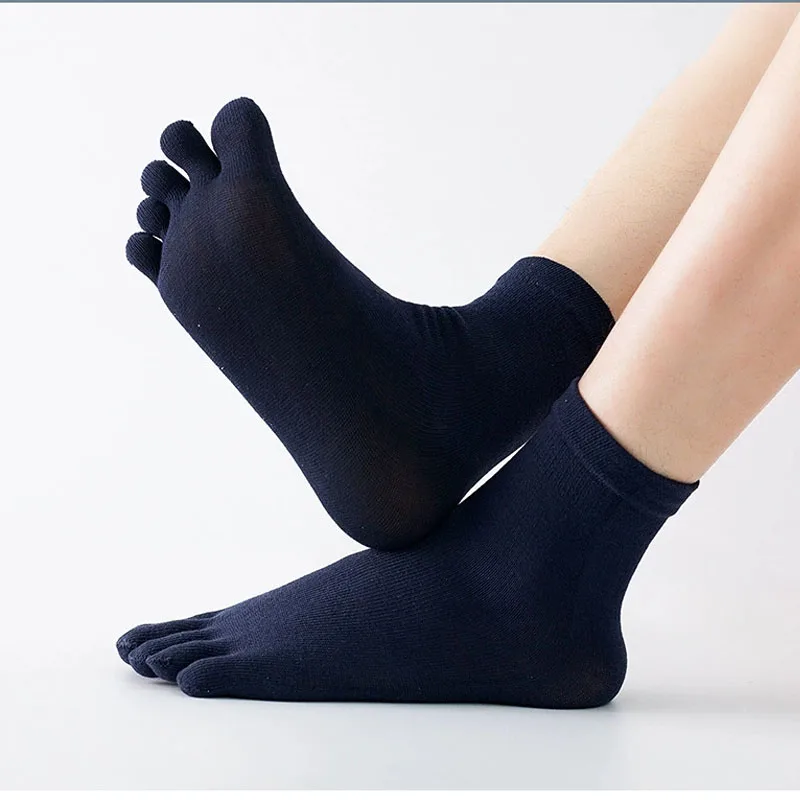 Five Finger Socks Men's Pure Cotton Five Toe Socks Sweat Absorbing Mid Tube Split Toe Socks Toe Socks For Men