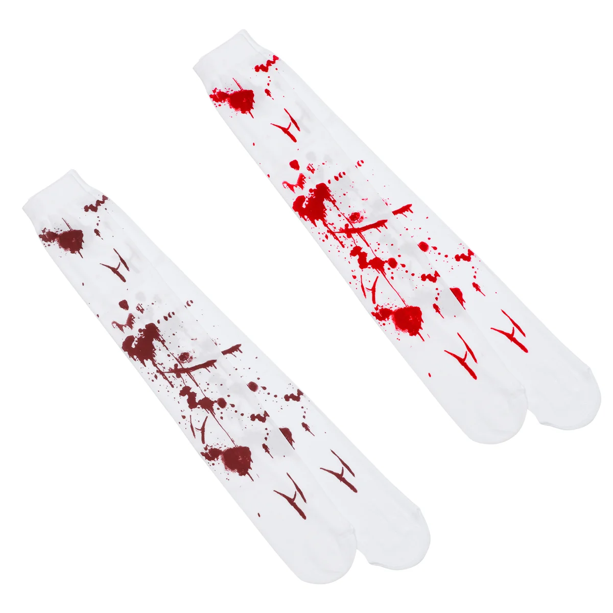 2 Pairs Knee-high Stockings Bloody Horror Scary Halloween Socks Costumes Party Decoration