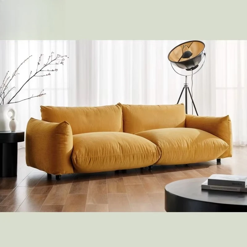 European 2-seat orange double sofa comfortable living room villa furniture