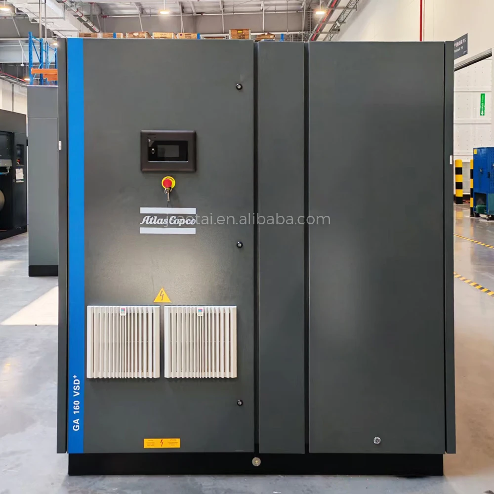 Atlas Copco GA160 VSD+ Variable Speed Drive Screw Air Compressor 160 KW 8.6 Bar Energy Saving Industrial Machine