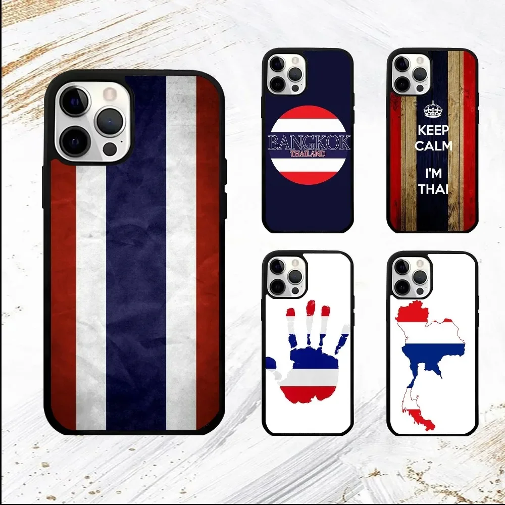 Thailand Flag Map Phone Case For iPhone 16 15 14 13 12 11 Pro Max Plus Mini PC Fashion mirror phone case