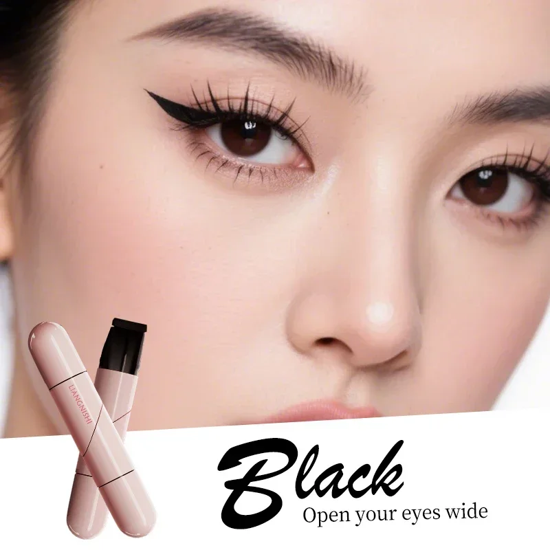 

Rotate Eyeliner Stamp Integrated Black Brown Dual-tip Eyeliner Wing Stencil Waterproof Smudge-proof Longwear Liquid Pen