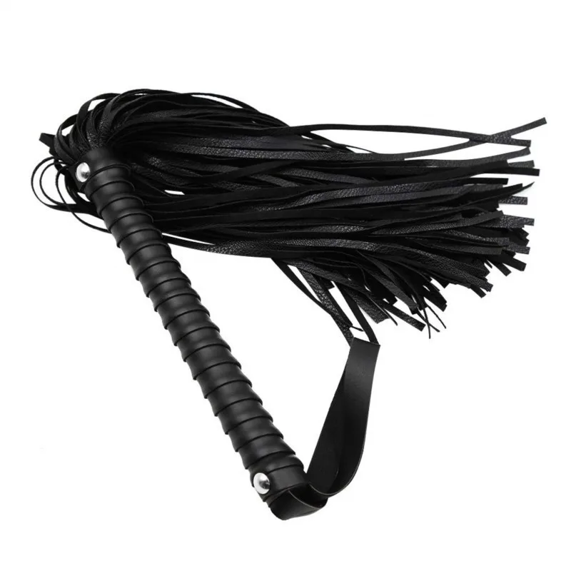 SM Leather Short Nail Black Belted Sexy Fun Whip Flirting Fantasy Sex Toys Fetish Hand Paddle Kinky Restraint Bondage