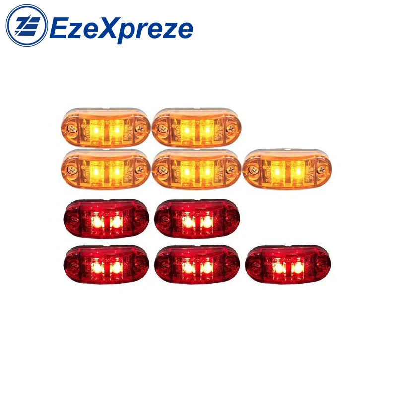 

10pcs 2.5" Amber Red Trailer Led Side Fender Marker Clearance Mini Light LAMP Lens for Univeral Car Accesssories car led light