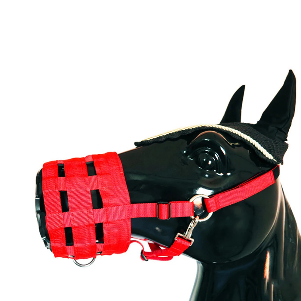 Horse Grazing Muzzle With Chin Neck Pads Easy Breath PP Grazing Muzzle For Horses Accessories Horse Ranch