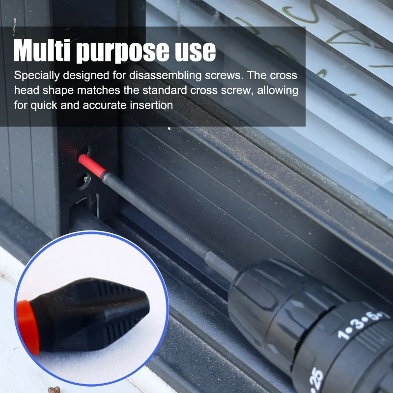 K5/Ts2 Impact Magnetic Screwdriver Bits Anti-Slip Cross Head Strong Magnetic Drill Bit Black Magnetic Electric Drill Screwdriver