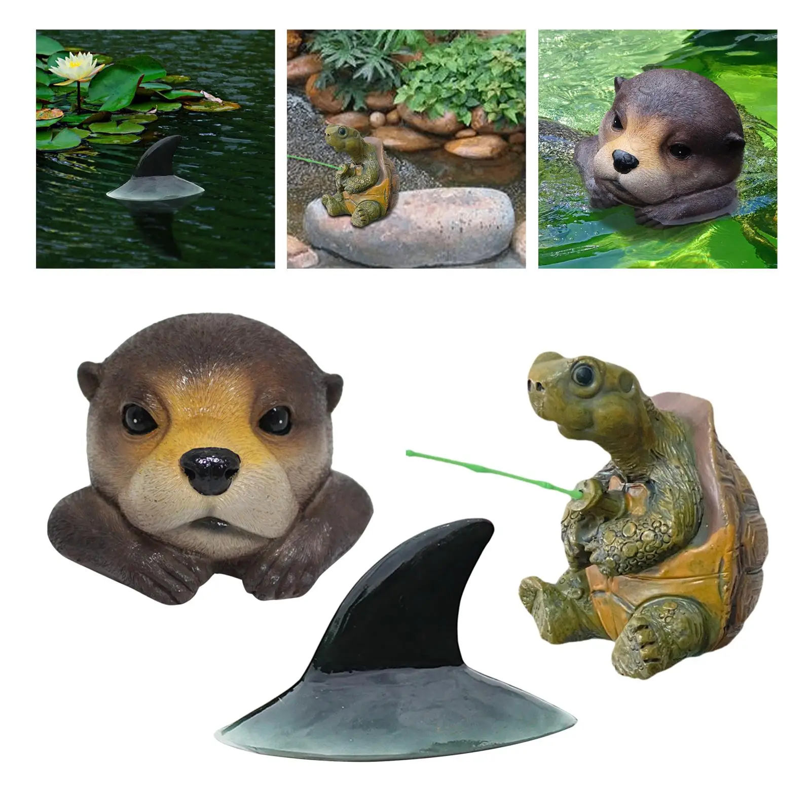 

Garden Ornament Resin Animal Sculpture Outdoor Decoration Statue for Pond Patio Micro Landscape