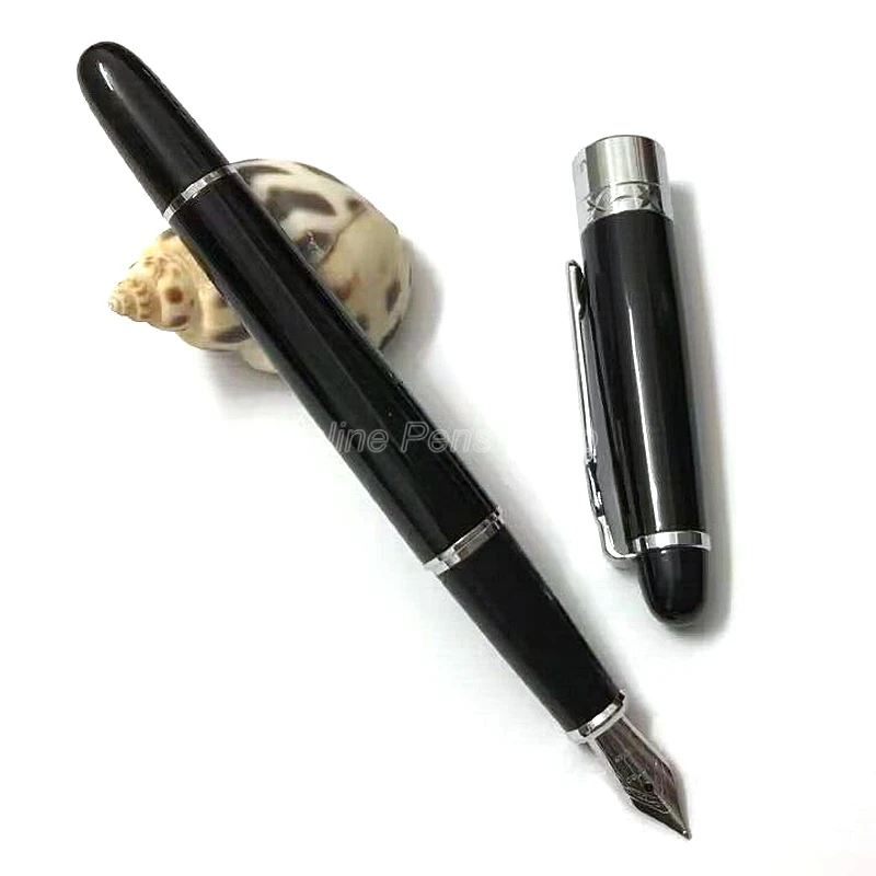 Jinhao Black & Silver Medium Nib 0.5MM Fountain Pen JF127