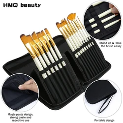 15/23Holes Makeup Brush Storage Bag Portable Large Capacity Folding Pen Eyebrow Pencil Organizer Vertical Display Beauty Bags