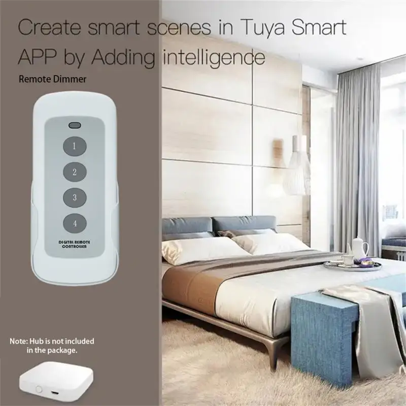 Xiaomi Tuya Zigbee Button Smart Scene Switch 4 Gang Switch Push Button Controller Works With Smart Life App ZigBee Gateway