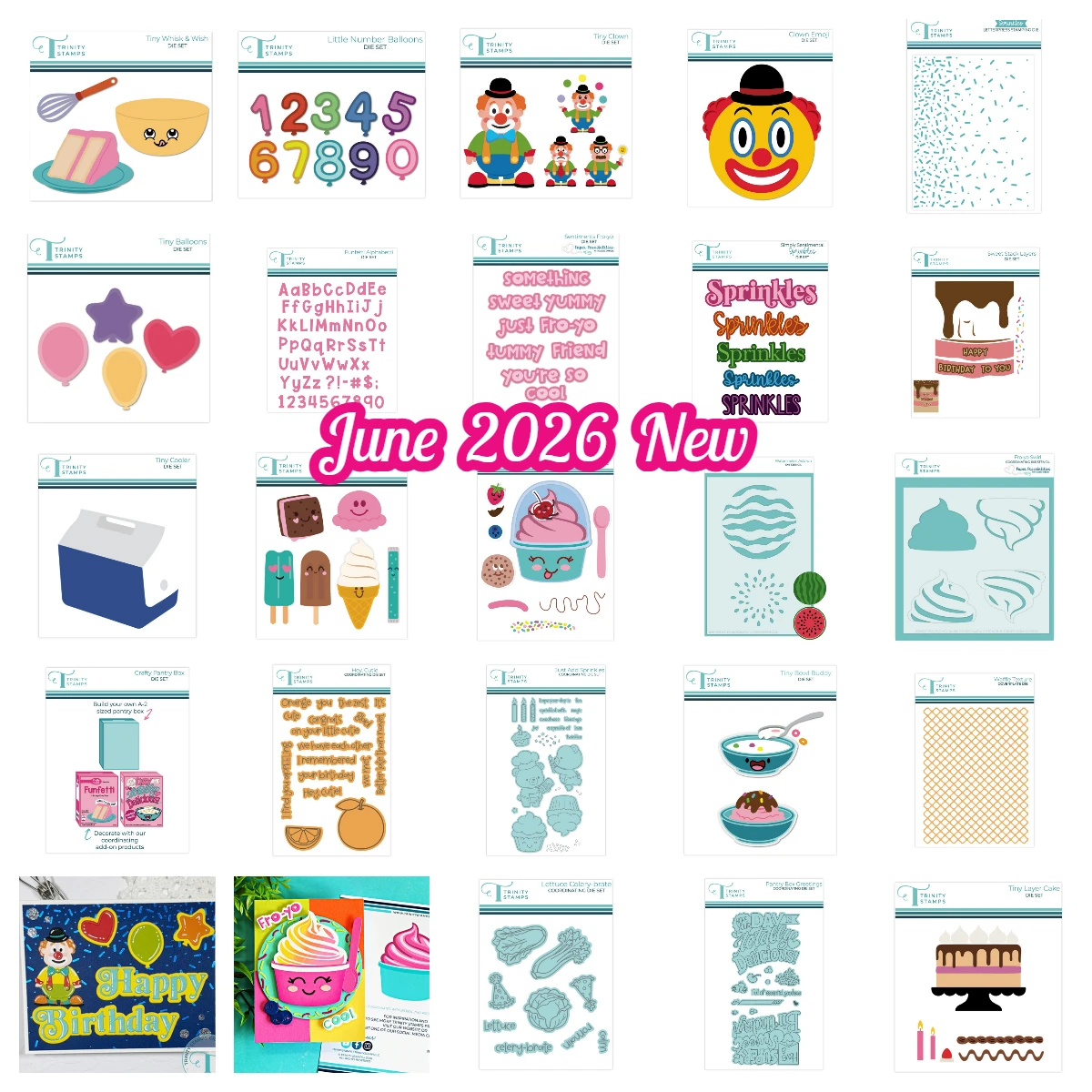 Novidade: Molde de Corte de Metal Trinity Stamps Tiny Wisk & Wish Buddy Pantry Box Greetings para Scrapbook Artesanal DIY e Calendário - Junho 2026