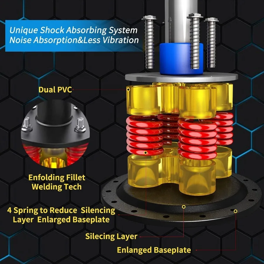 كيس ملاكمة عالي التحمل للبالغين يصل إلى 205 رطل، مثالي لتصميم ممتص الصدمات في المكتب المنزلي وصالة الألعاب الرياضية مع قاعدة كوب الشفط