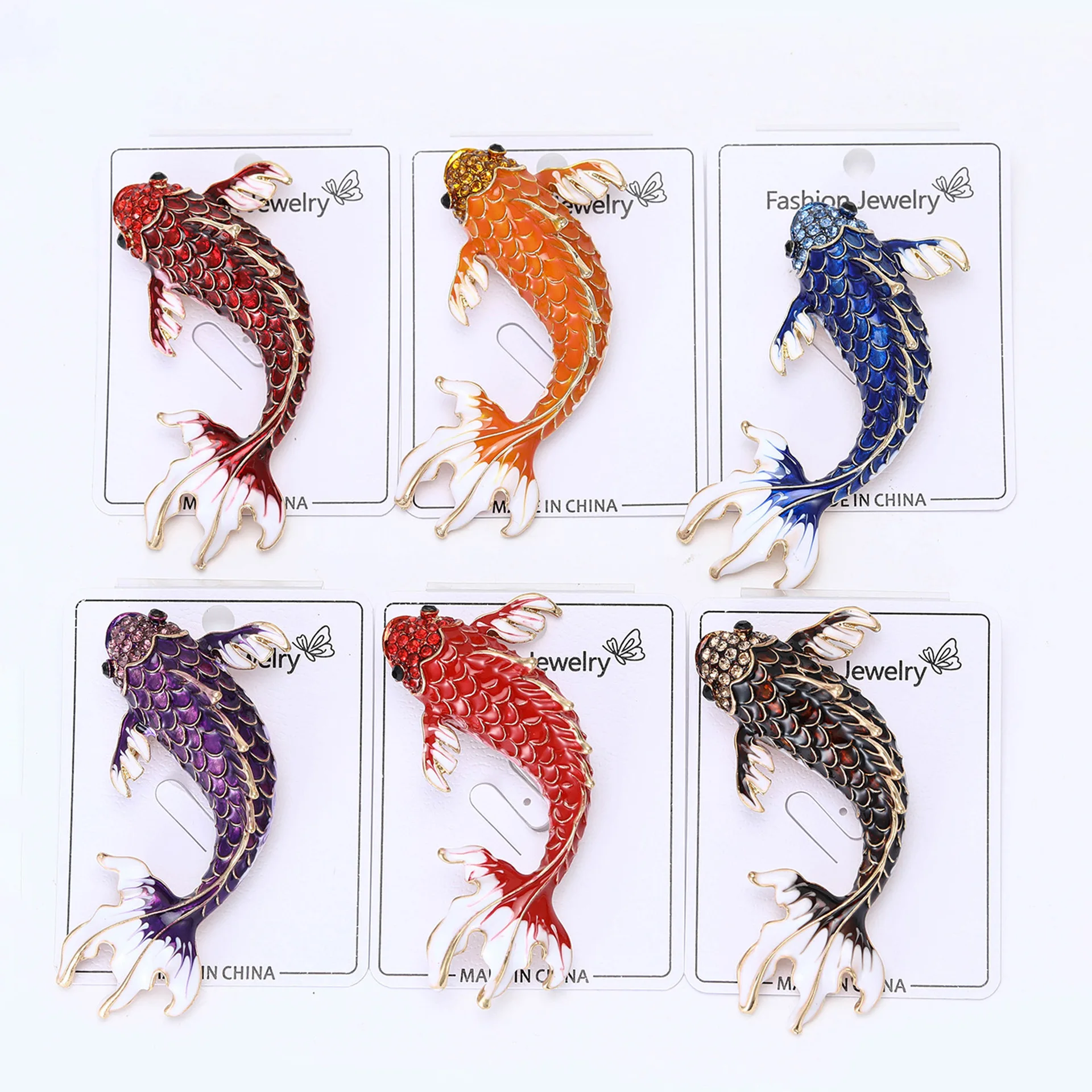 

Брошь «Капельное масло» с золотой рыбкой, европейская и американская модная универсальная брошь кои с инкрустацией бриллиантами