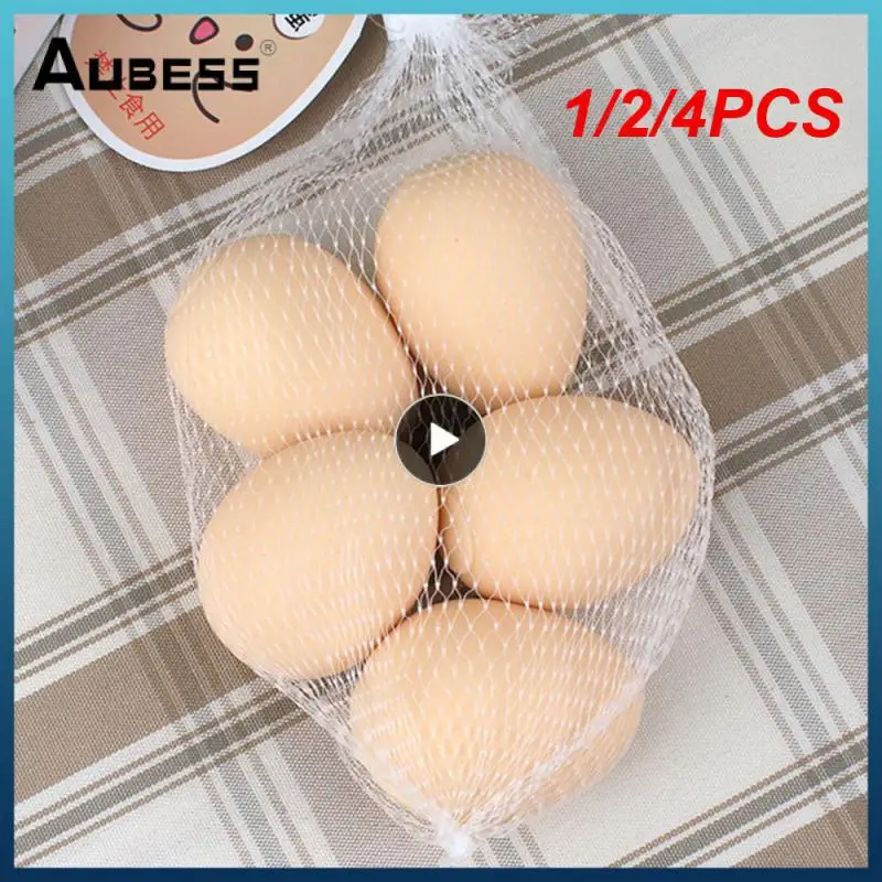 

1/2/4PCS Quick Rebound Decompression Toys Tpr Material Egg Imitation Food Toy Soft And Non-deformable Egg Decompression Toy