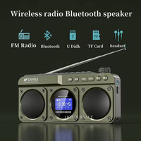 F28 Bluetooth 5.0 FM Radio Music Player Outdoor Wireless Speakers Mini Portable MP3 Walkman Quality LED Monitor Clock Sound Box