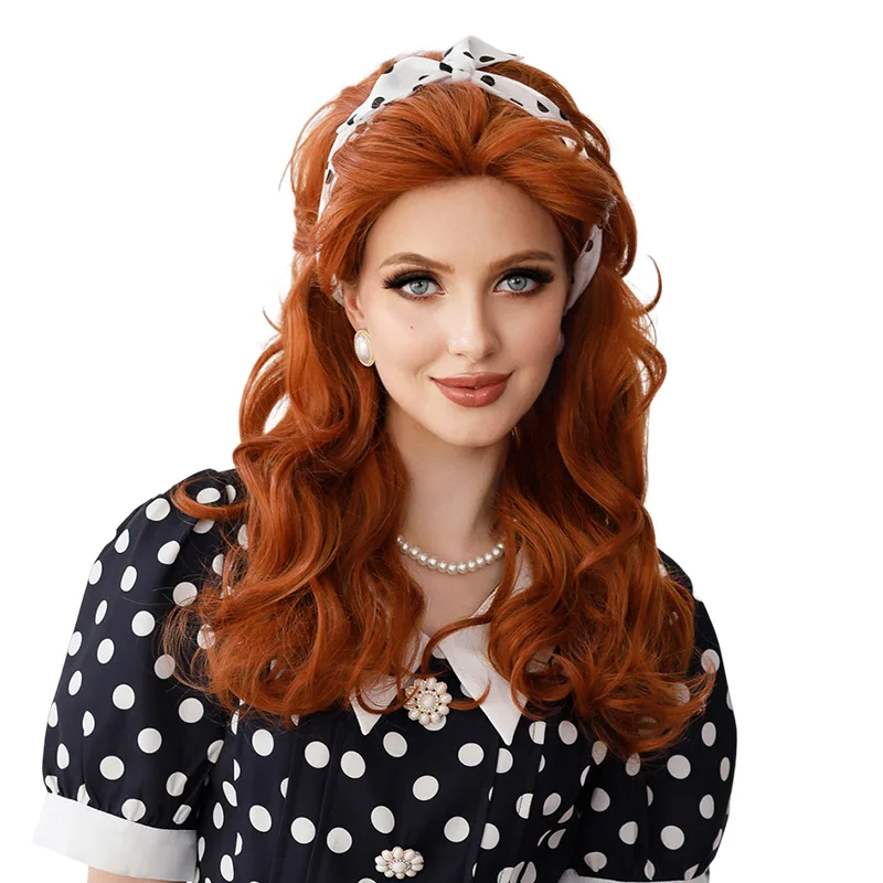 Customized Halloween European and American Maid Cosplay I Love Lucy Easter Wig view 5