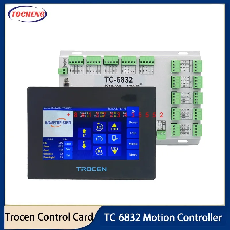 

Trocen Vibrating Knife Cutting Motion Controller TC-6832 7inch Touch Screen use for CNC Vibrating Knife