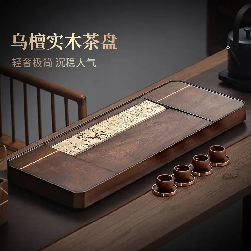 天然黒檀茶托　無垢材　一枚板茶托　家庭用/オフィス用