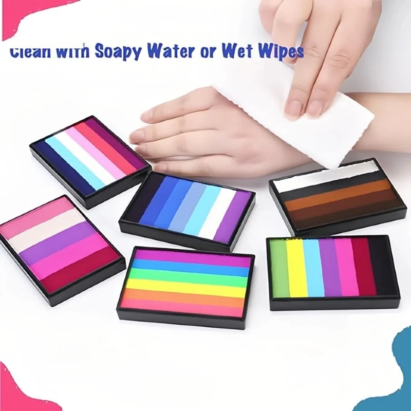 Four 50g Combination Rainbow Face Painting Professional Split Palette Body Painting Makeup Color Palette Non-Toxic Washable