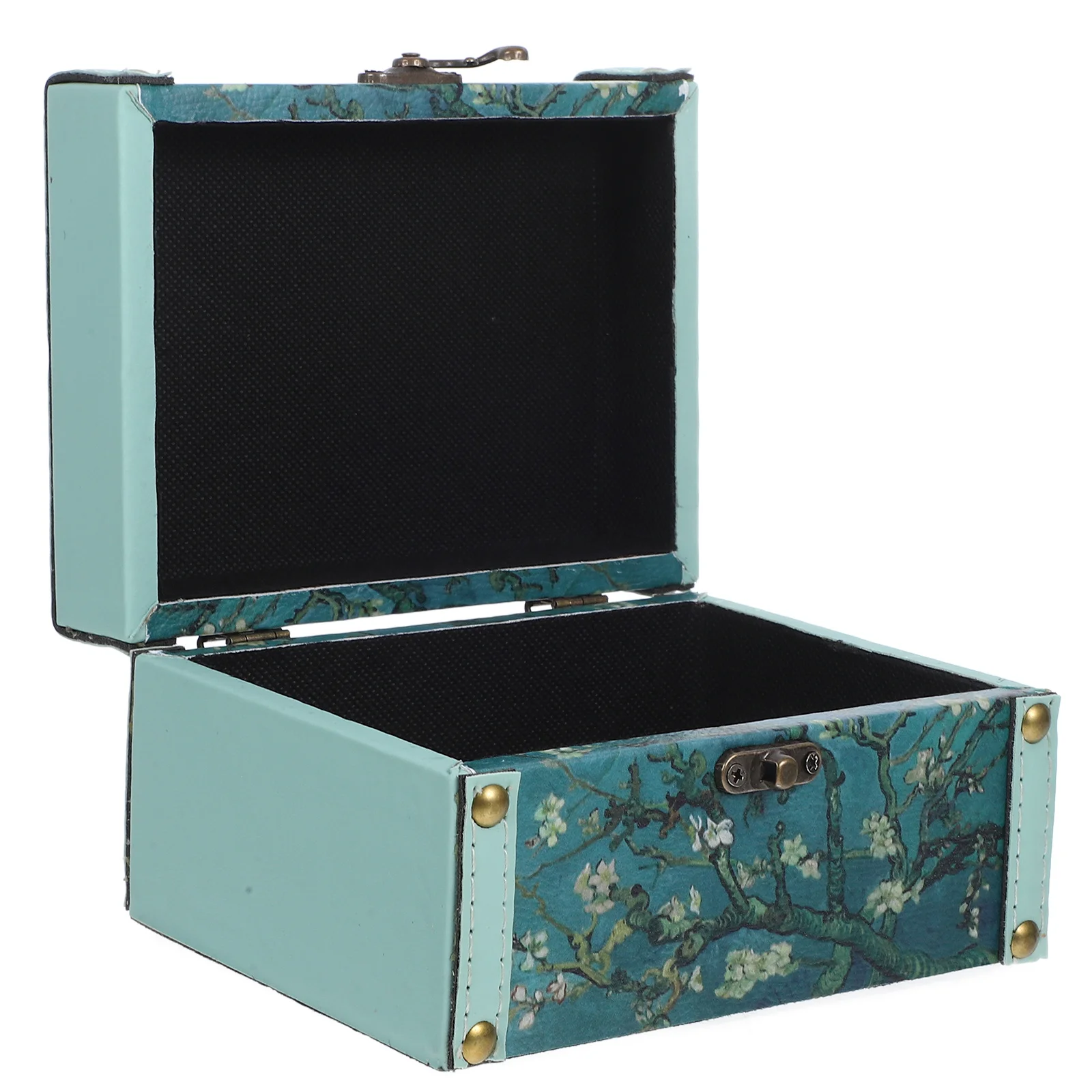 

Wooden Jewelry Box Oil Painting Style Storage Organizer Large Capacity Decorative Treasure Chest
