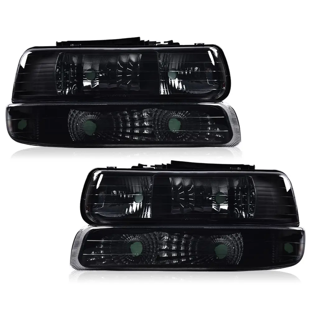 

Headlights Assembly Compatible with Chevy Silverado 1999 2000 2001 2002 / Fits Suburban Tahoe 2000-2006 Bumper Headlamp