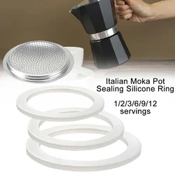 Replacement Gasket Seal For Coffee Espresso Moka Stove Pot Top Silicone Rubber For Cups 1*Moka Rubber Seal+1*sieve