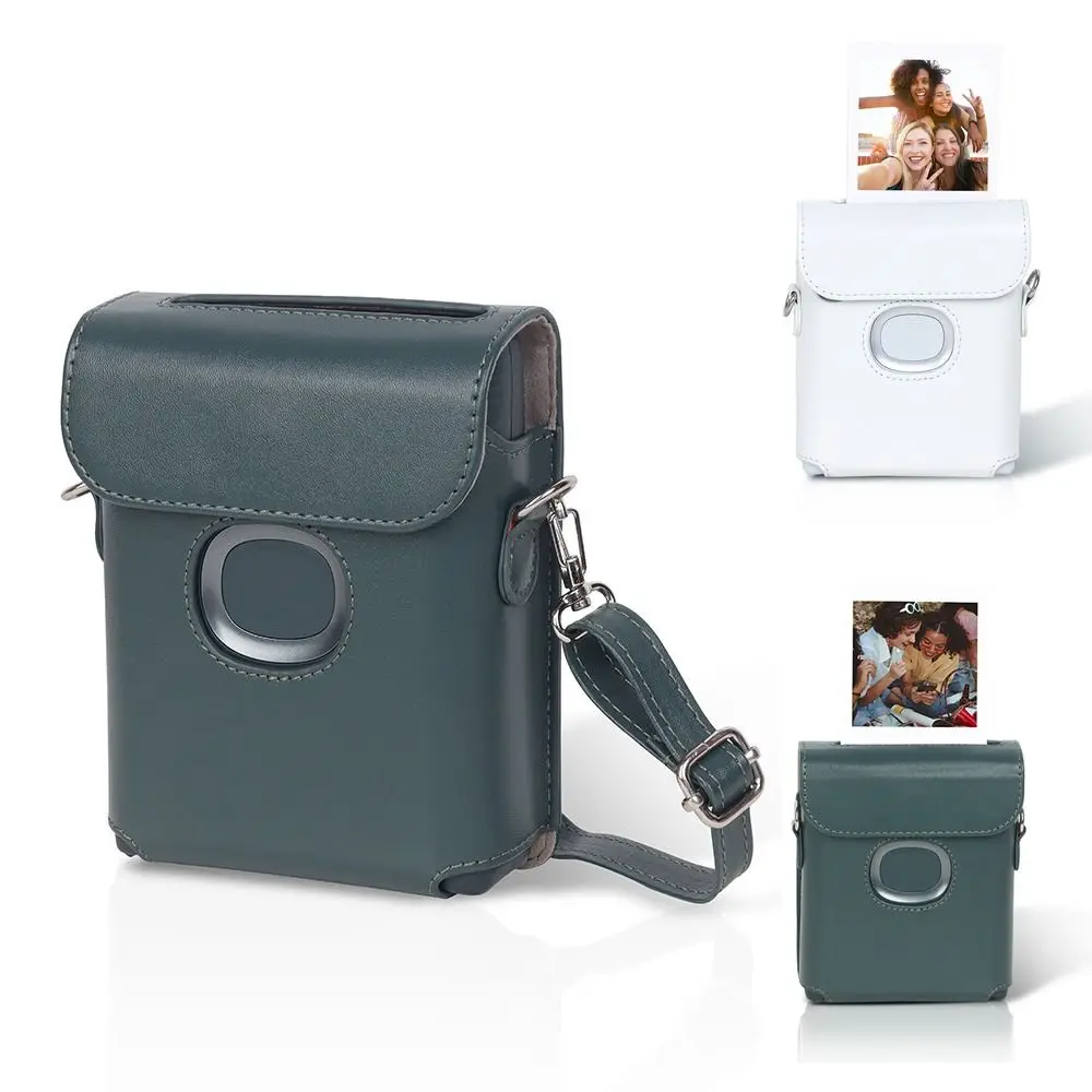 For Fujifilm Instax Square Link Printer Carrying Case Retro Leather Storage Bag Adjustable Strap Protective Cover SQ Link Pouch