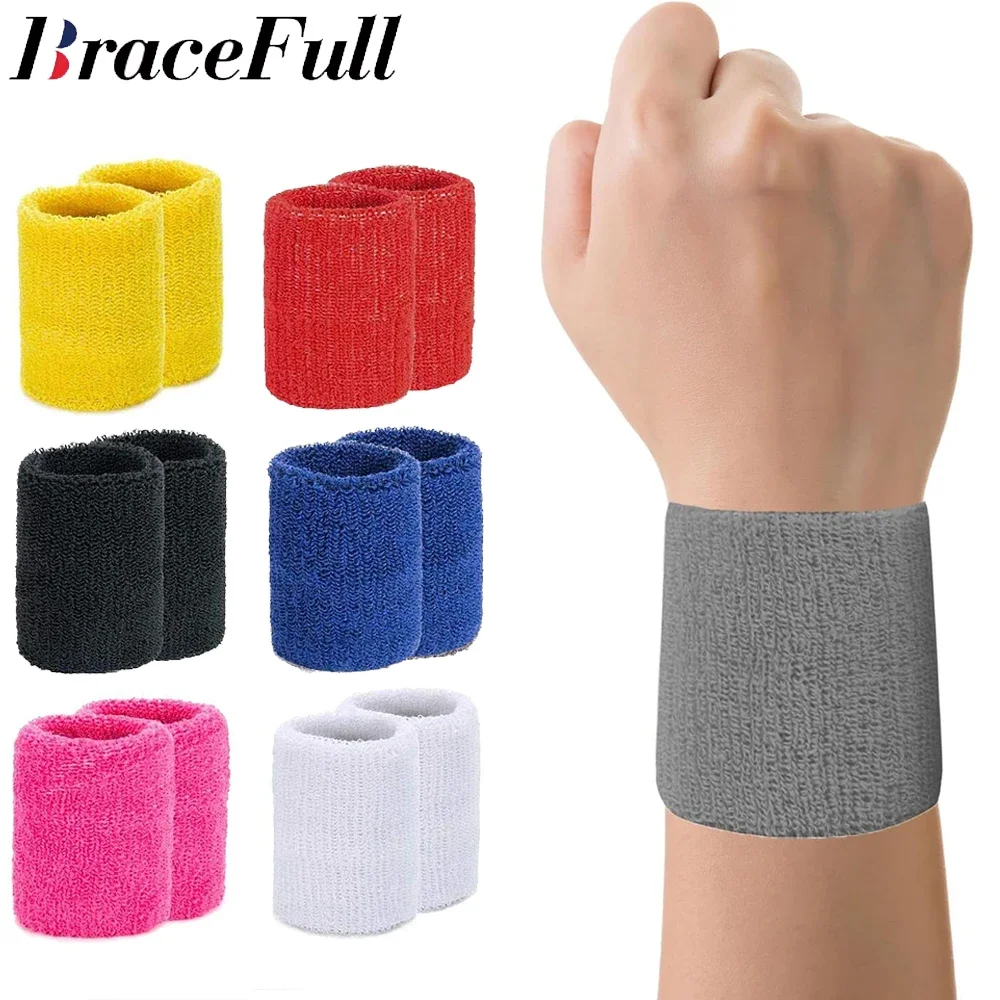 

1/2PC Towel Sports Wristbands Tennis Sweat Bands Wrist Guard For Basketball Volleyball padel Fitness Sweatbands Wrist Wrap Cuff