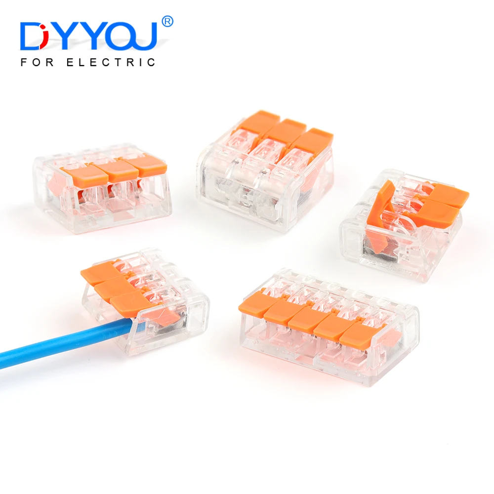 10PCS Orange Universal Compact Wire Cable Conectors 2/3/4/5 Pin Mini Quick Push-in Terminal Block Wiring Junction Box 250V/32A