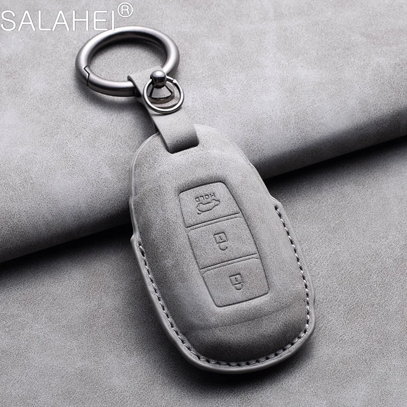 Sheepskin Car Key Cover Case Shell For Hyundai Grand Santa Fe IX45 Genesis Equus Azera Sonata Tucson NX4 Kona  i30 ix35 Solaris