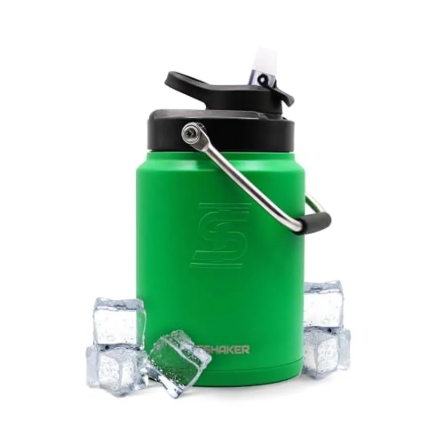 

Insulated Stainless Steel Half Gallon Water Jug 64 oz, Stays Cold for 60+ Hours Multi-purpose lid Odor-Free Outdoor Water Jug f