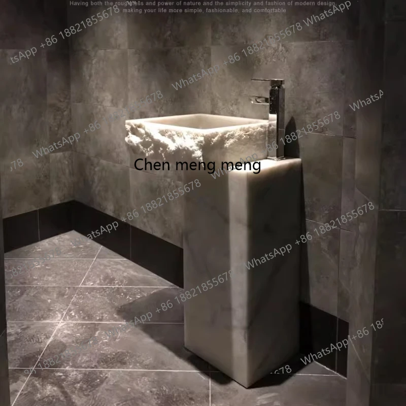 

Balcony hand wash column type washbasin integrated outdoor washbasin stone column basin washbasin