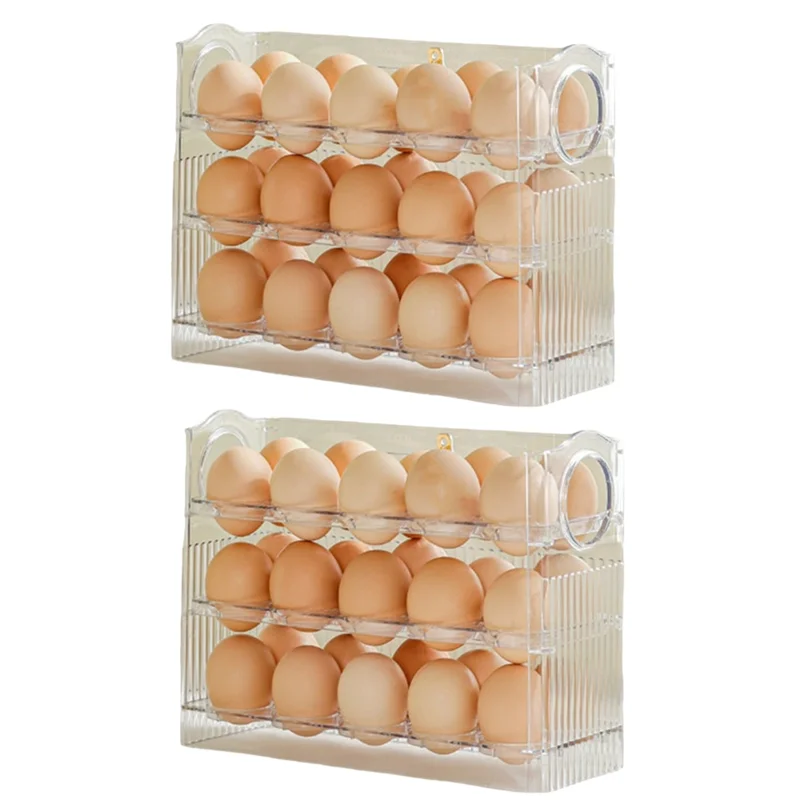 

ZZ-Refrigerator Egg Rack Flip Fridge Door Egg Storage Rack Tray Container Space Saving Egg Storage Box Rack