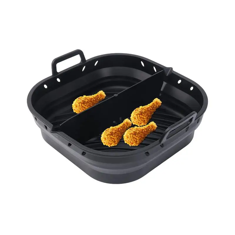 Collapsible Airfryer Liner Silicone Oven Baking Tray Reusable Oven Air Fryer Baking Pan with Higher Rim Kitchen Accessories