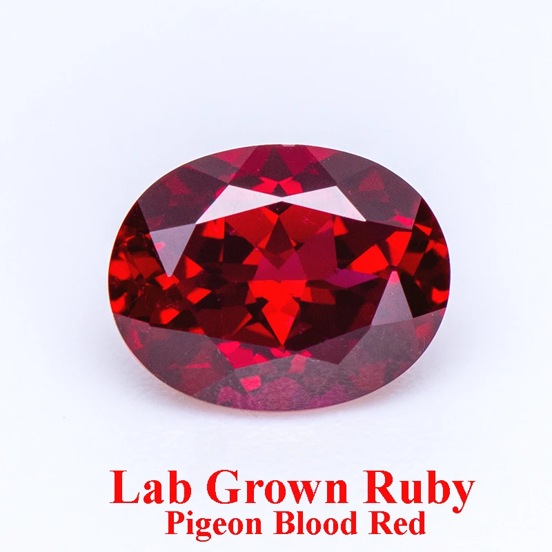 

Lab Grown Ruby Oval Shape Pigeon Blood Red Gemstones Charm Beads for Diy Jewelry Making Materials Selectable AGL Certificate