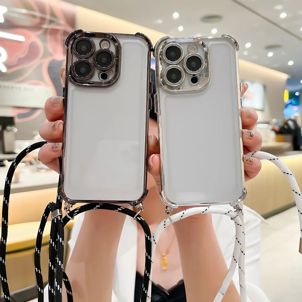 Luksusowe etui na telefon z smyczą dla Honor 200 Pro 200 400 Lite 300 100 90 80 70 60 50 SE Silicone Soft Back Clear Cover
