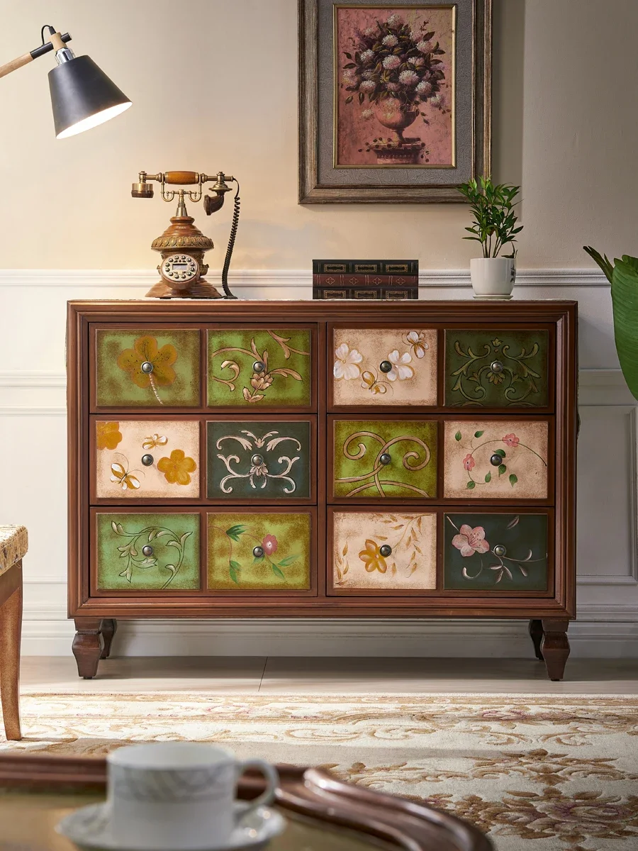 

# Шкаф Wudou, гостиная из массива дерева, минималистичный входной шкаф, винтажный шкаф для хранения, украшение торгового центра