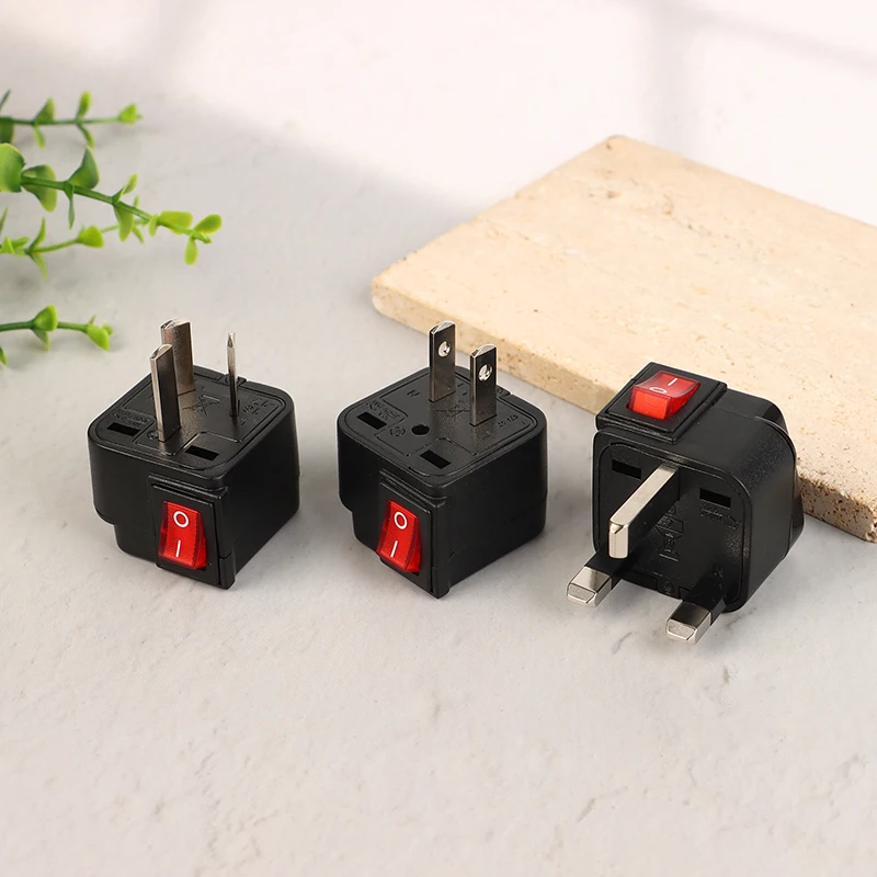 Universal americano eua europeu reino unido ue au viagem adaptador de tomada elétrica 10a/13a 250v tomada de energia com interruptor ligar/desligar