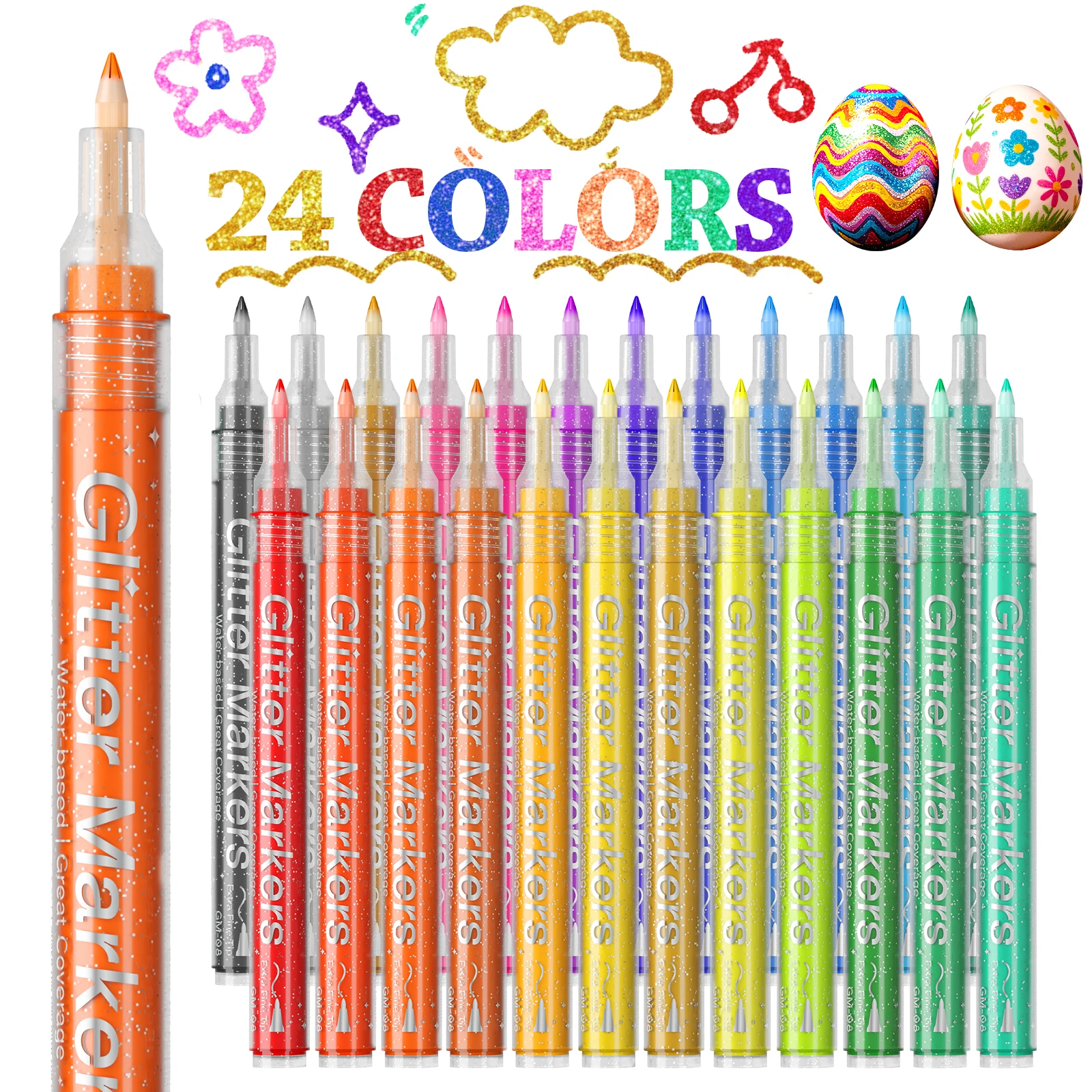 12/24 Colors of Glitter Marker Pens, Valve-Type Direct Liquid Glitter Pens, Shiny Marker Pens, Effective and Quick-Drying, Water-Based. | Strong Coverage, Ultra-Fine Tip 0.7mm, Suitable for Freehand Drawing on Various Surfaces: Glass, Stone, Wood, Paper. Ideal for Students' Drawing, Anime Art, Non-Smudgeable Hand-Drawn Art Supplies for Students, DIY Creations, Suitable for School Art Supplies, Back-To-School Season.
