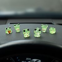 6PCS Fun Luminous Frog Car Dash Decorations Car Rear View Mirror Ornament Interior Accessories for Home Office
