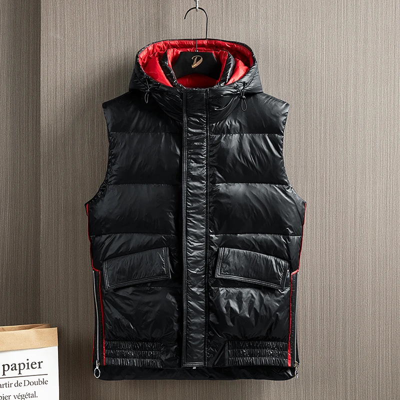Women Men Duck Down Jacket Thicken Winter Padded Zipper Solid Waistcoat Outdoor Causal Sleeveless Fashion Male Hoodies Vest Coat