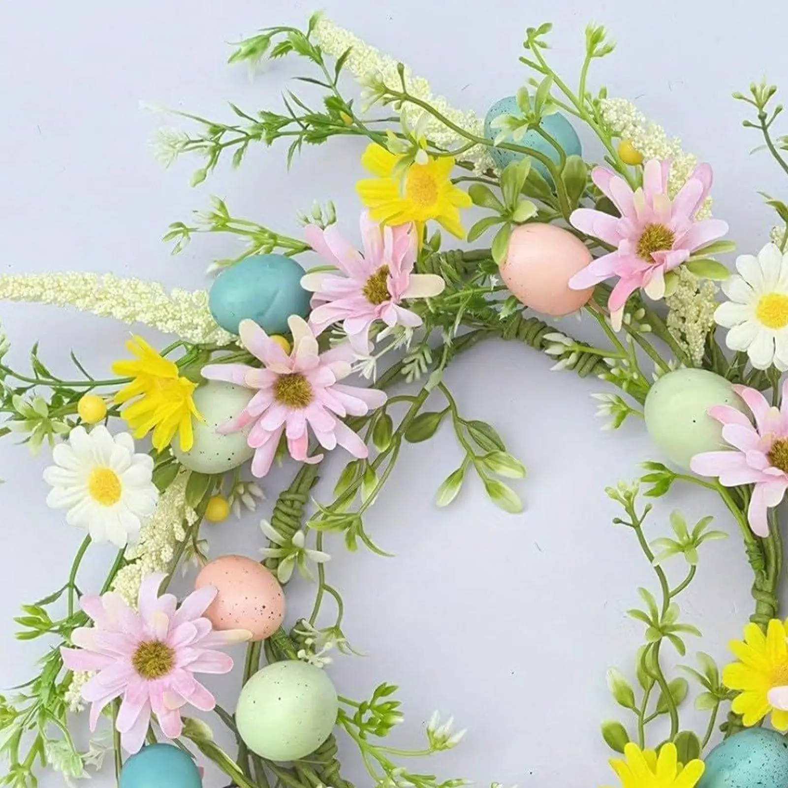 

Пасхальный венок на дверь, красочный реалистичный весенний декор, искусственная пасхальная гирлянда для украшения дверей, окон, каминных полок, ресторанов