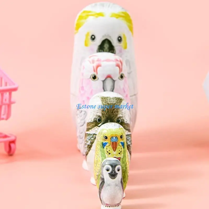 090B 5PCS คลาสสิก Matryoshka Dolls Decors Art Craft ทำรังสำหรับ Doll Figures Table AC