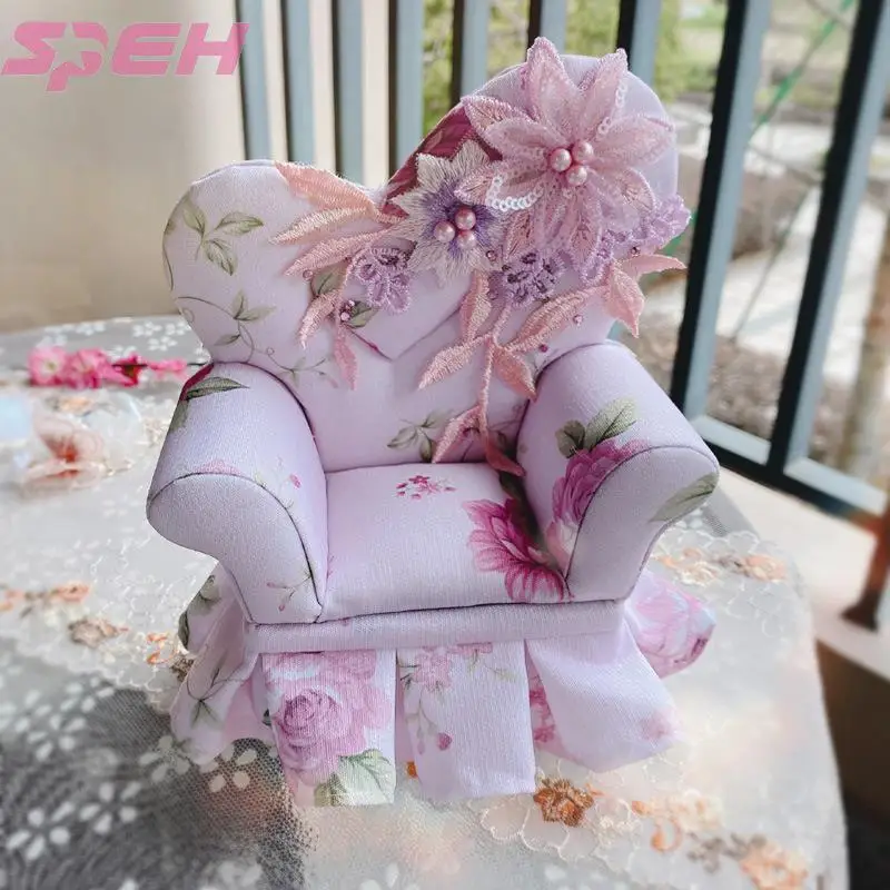 

Original design exquisite embroidery mini a case of love chair furniture jewelry box