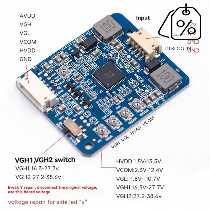 ABKN-VGH VGL Modulo DC Riparazione Pannello LCD Rotto Y Colore Anormale Linea Orizzontale Schermo LCD Riparazione di Tensione Per Lato Led Y