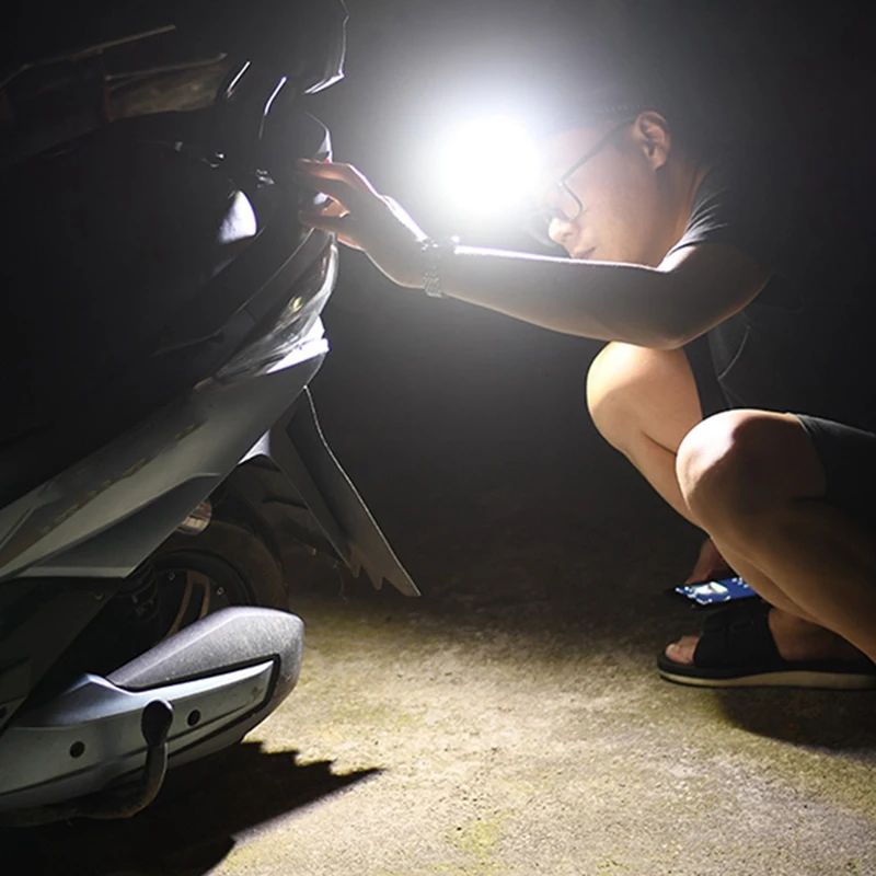 Lámpara de luz de cabeza de 2 uds, linterna de cabeza LED recargable por USB, lámpara de luz de cabeza COB ajustable para pescar, correr y acampar
