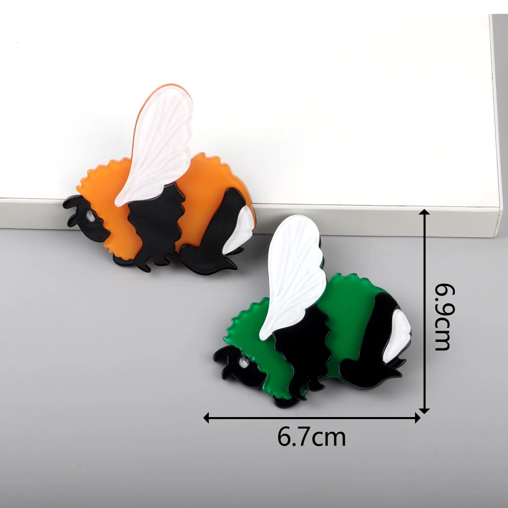FishSheep Lovely Acrylic Big Hornet Bumblebee Brooches for Women Vintage Resin Cartoon Insects Brooch Clothes Party Gifts