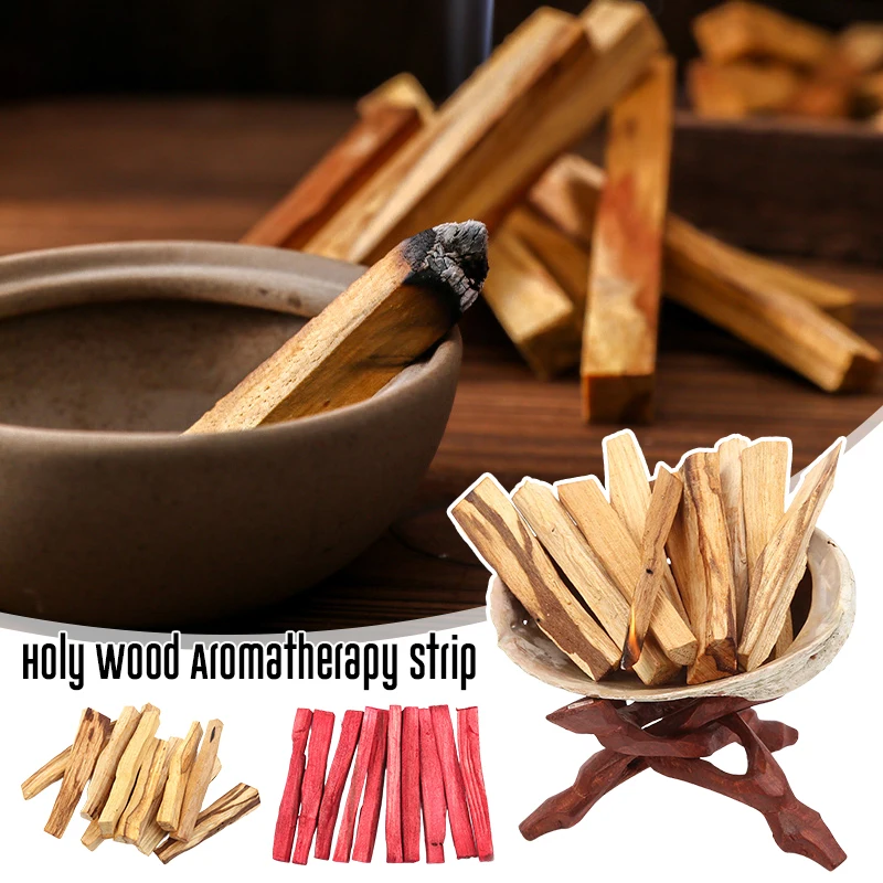 Palo de madera de Palo Santo de 5 piezas, tiras de incienso Natural, sangre de dragón, aromaterapia, limpieza del hogar, purificación del aire